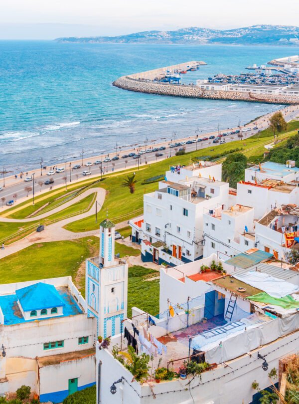 Scenic Cityscape of Tanger City on the African side of the Strait of Gibraltar, Morocco